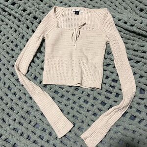 American Eagle Outfitters Ivory Knit Sweater